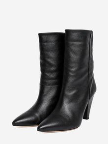 Black leather cone heel ankle boots - size EU 39 Boots Isabel Marant 
