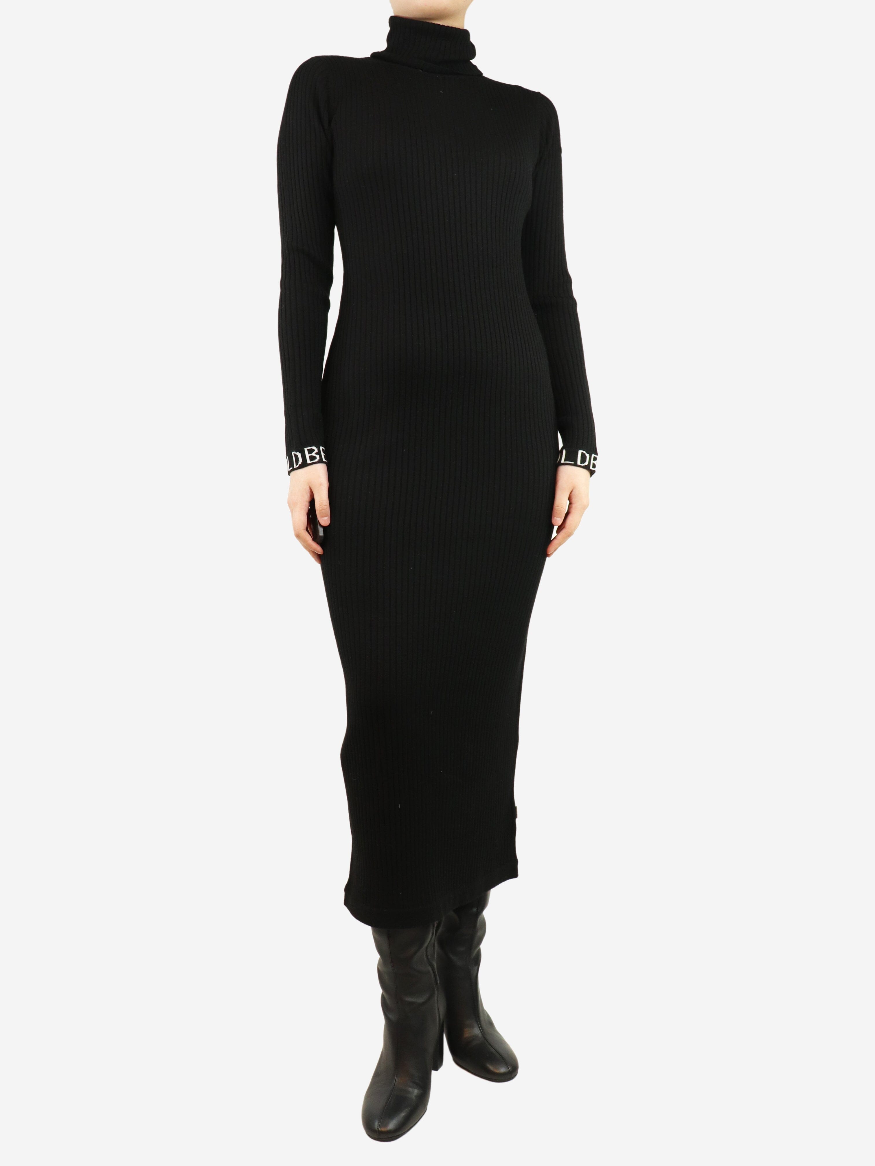 Black Mireille long sleeve knit maxi dress - size S Dresses Goldbergh 