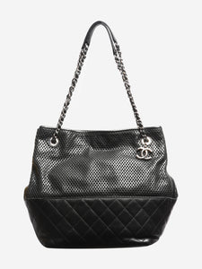 Chanel Black 2012 perforated chain shoulder bag