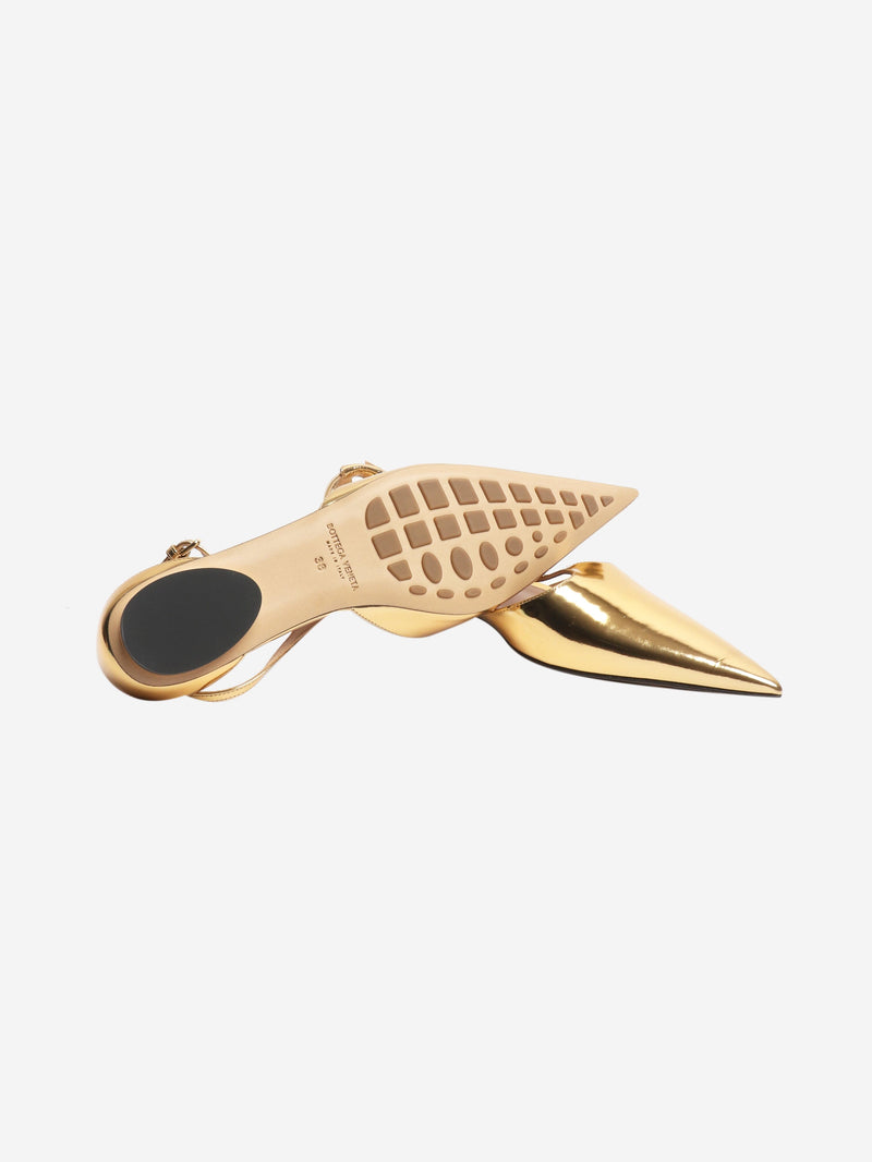 Gold Rocket T-Bar ballerina flats - size EU 38 Flat Shoes Bottega Veneta 