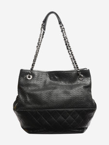 Chanel Black 2012 perforated chain shoulder bag