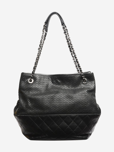 Black 2012 perforated chain shoulder bag Tote Bags Chanel 