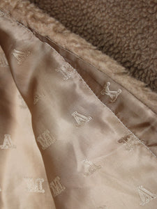 Max Mara Brown teddy fleece jacket - size UK 10