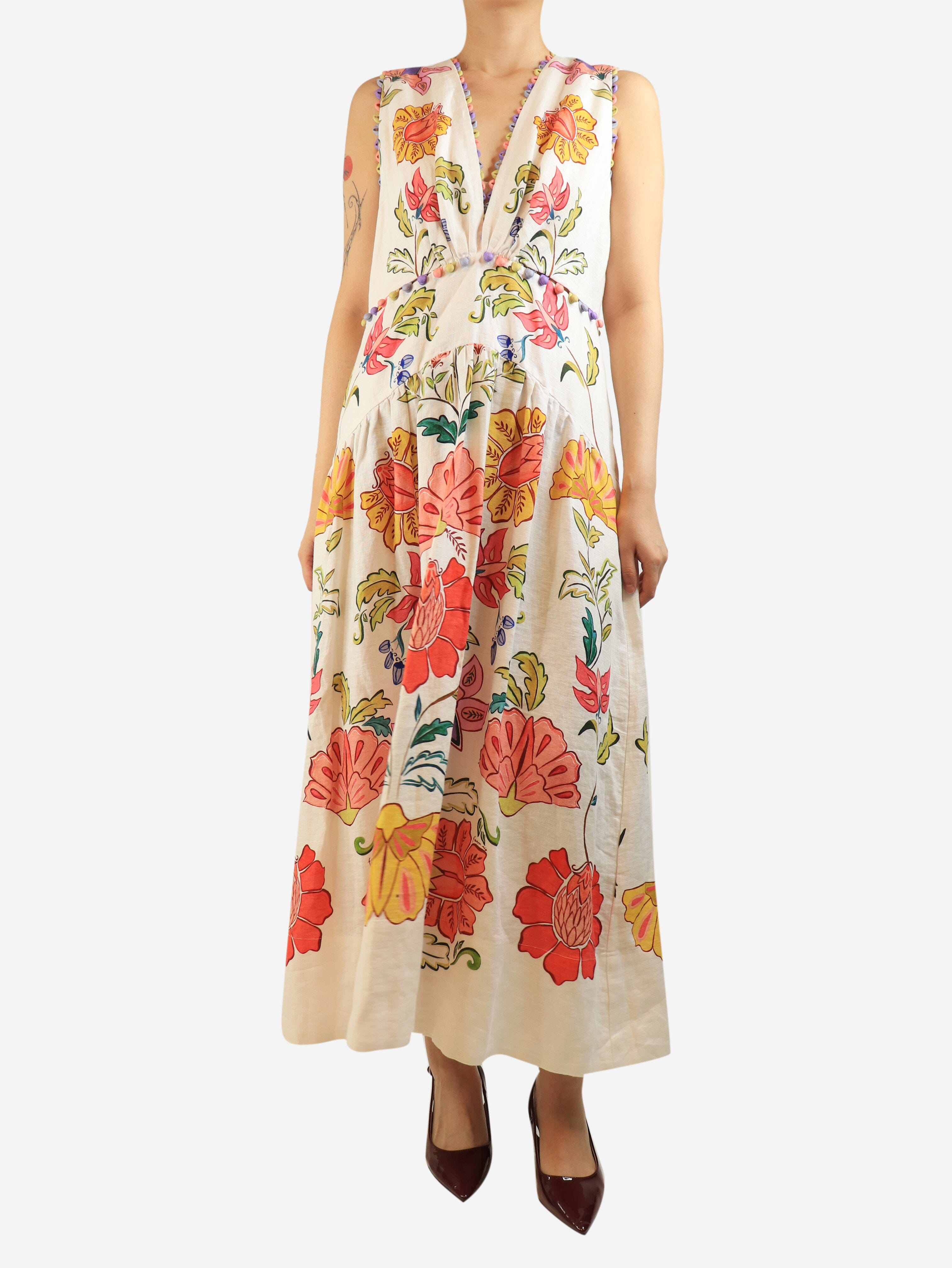 Multicolour floral maxi dress - size L Dresses Farm Rio 