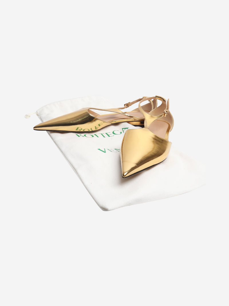 Gold Rocket T-Bar ballerina flats - size EU 38 Flat Shoes Bottega Veneta 