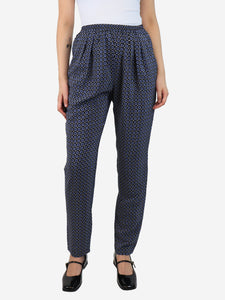 Stella McCartney Blue silk printed trousers - size UK 10