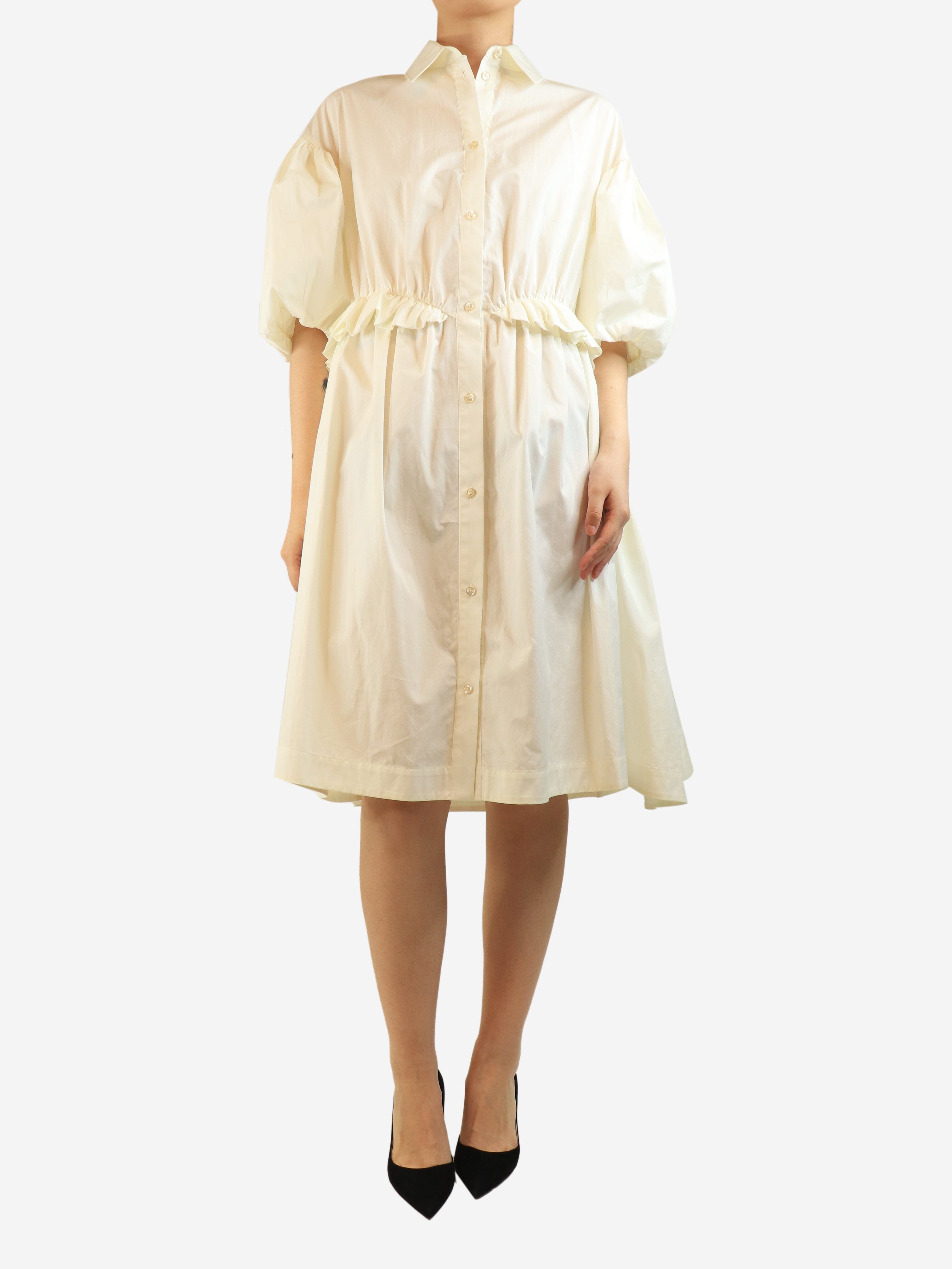 Cream twisted hip shirt dress - size UK 8 Dresses Simone Rocha 