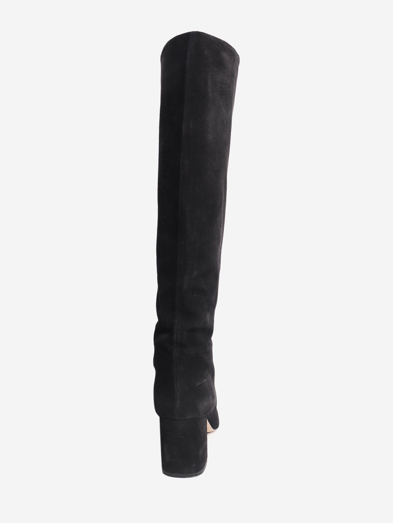 Black suede Anja knee-high boots - size EU 38.5 Boots Paris Texas 