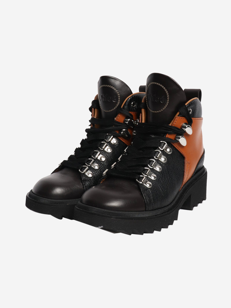 Chloe Black and brown combat boots - size EU 36 (UK 3) Boots Chloe 