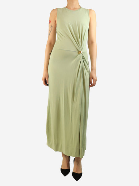 Green gathered knit dress - size M product image