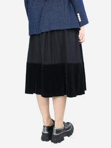 Comme Des Garçons Black wool and velvet pleated skirt - size S