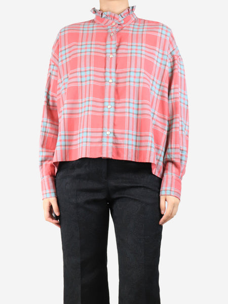Pink Ilaria plaid flannel shirt - size UK 10 product image