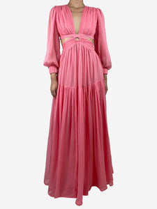 Hannah Pink cutout silk maxi dress - size 8