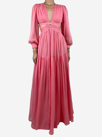 Hannah Pink cutout silk maxi dress - size 8 Dresses Hannah 