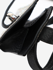 Ermanno Scervino Silver rhinestone and leather pouch belt bag
