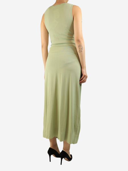 Green gathered knit dress - size M alternate image