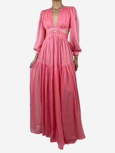 Hannah Pink cutout silk maxi dress - size 8