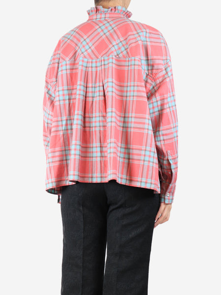 Pink Ilaria plaid flannel shirt - size UK 10 alternate image