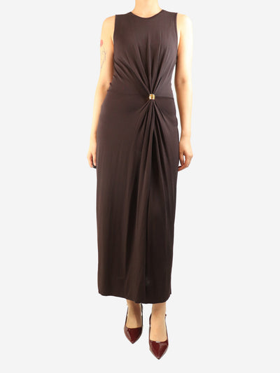 Brown knit gathered midi dress - size M Dresses Altuzarra 