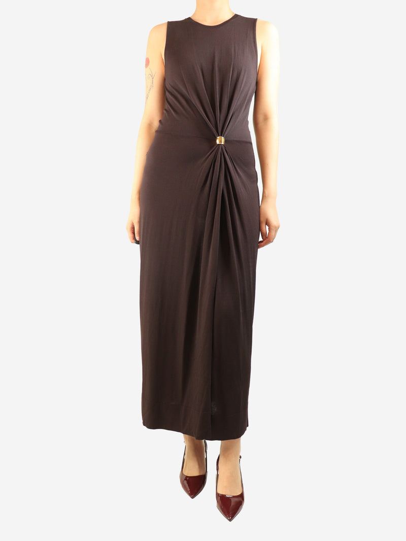 Brown knit gathered midi dress - size M Dresses Altuzarra 