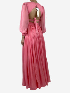 Hannah Pink cutout silk maxi dress - size 8