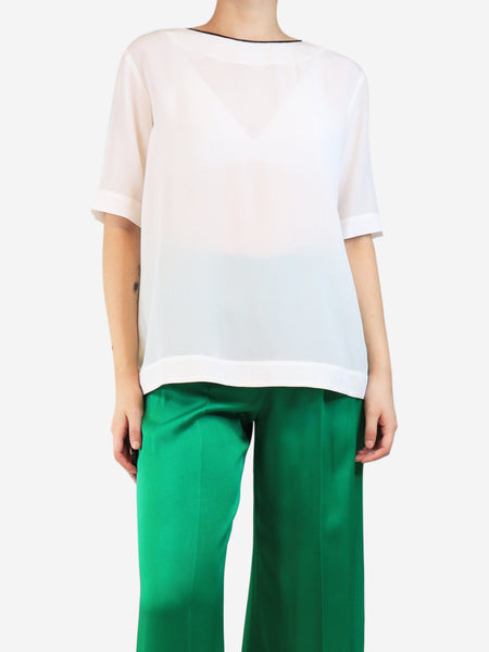 White silk blouse - size UK 12 product image