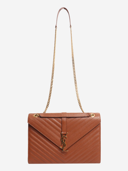 Brown leather envelope bag alternate image