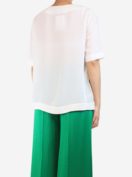 White silk blouse - size UK 12 alternate image