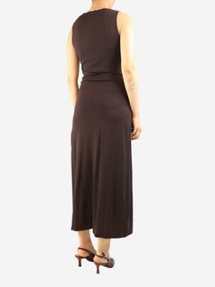 Brown knit gathered midi dress - size M Dresses Altuzarra 