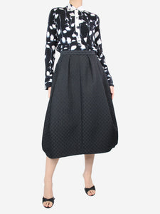 Comme Des Garçons Black satin embroidered skirt - size M