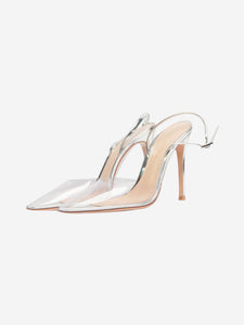 Gianvito Rossi Gianvito Rossi Silver PVC slingback heels - size EU 37 (UK 4)