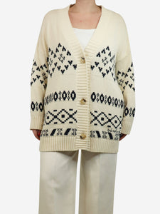 Weekend Max Mara Cream knitted printed cardigan - size M