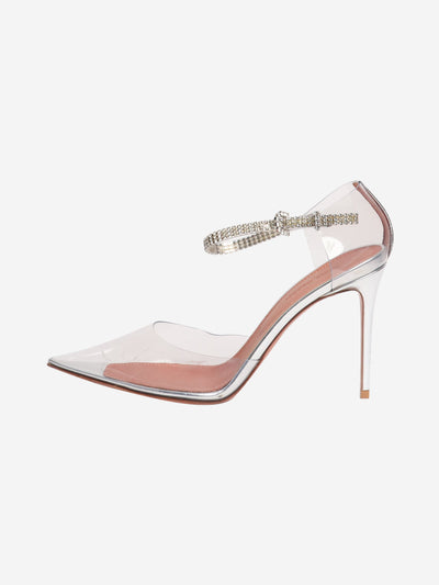 Clear Ursina crystal-embellished PVC courts - size EU 37.5 Heels Amina Muaddi 