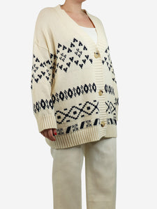 Weekend Max Mara Cream knitted printed cardigan - size M