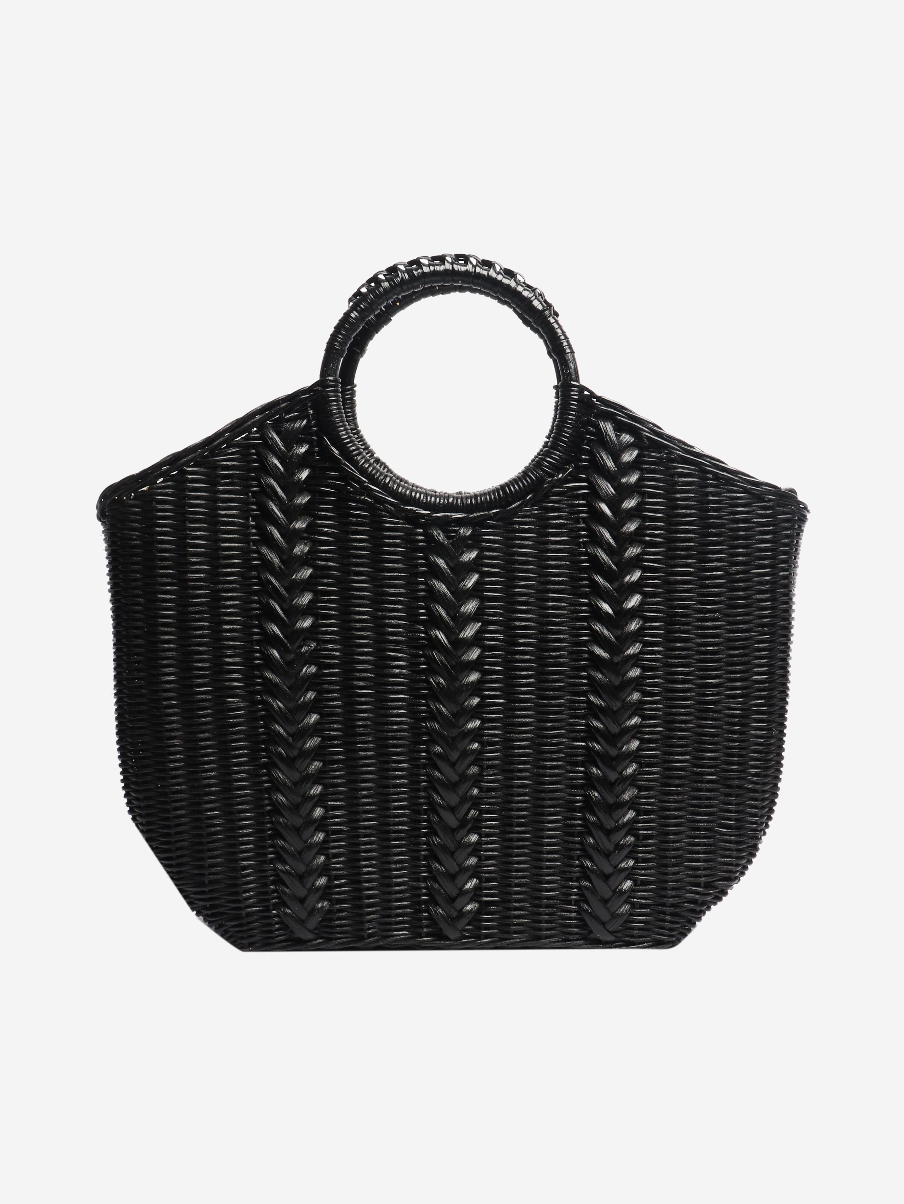 Black wicker basket bag Top Handle Bags Ulla Johnson 