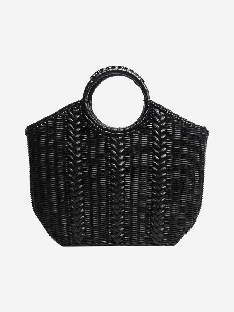 Black wicker basket bag Top Handle Bags Ulla Johnson 