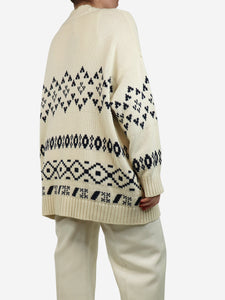 Weekend Max Mara Cream knitted printed cardigan - size M