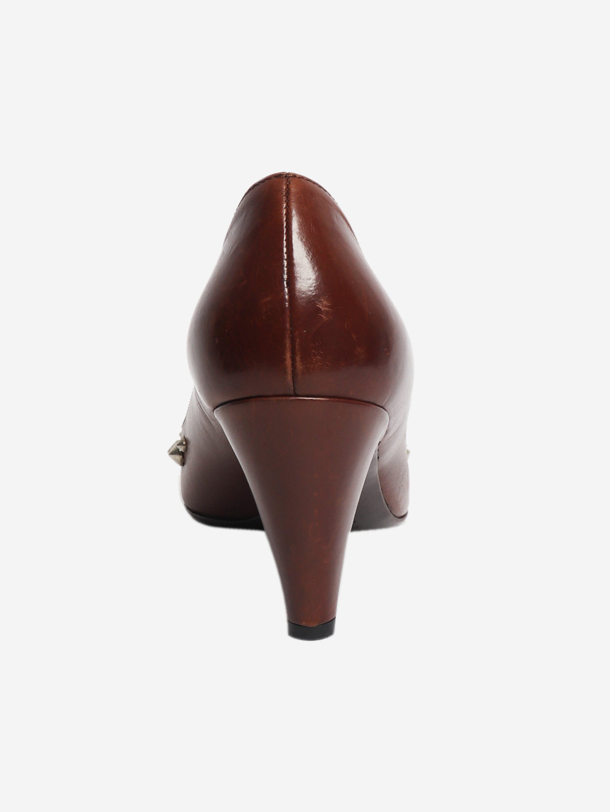 Brown studded leather pumps - size EU 38.5 Heels Miu Miu 