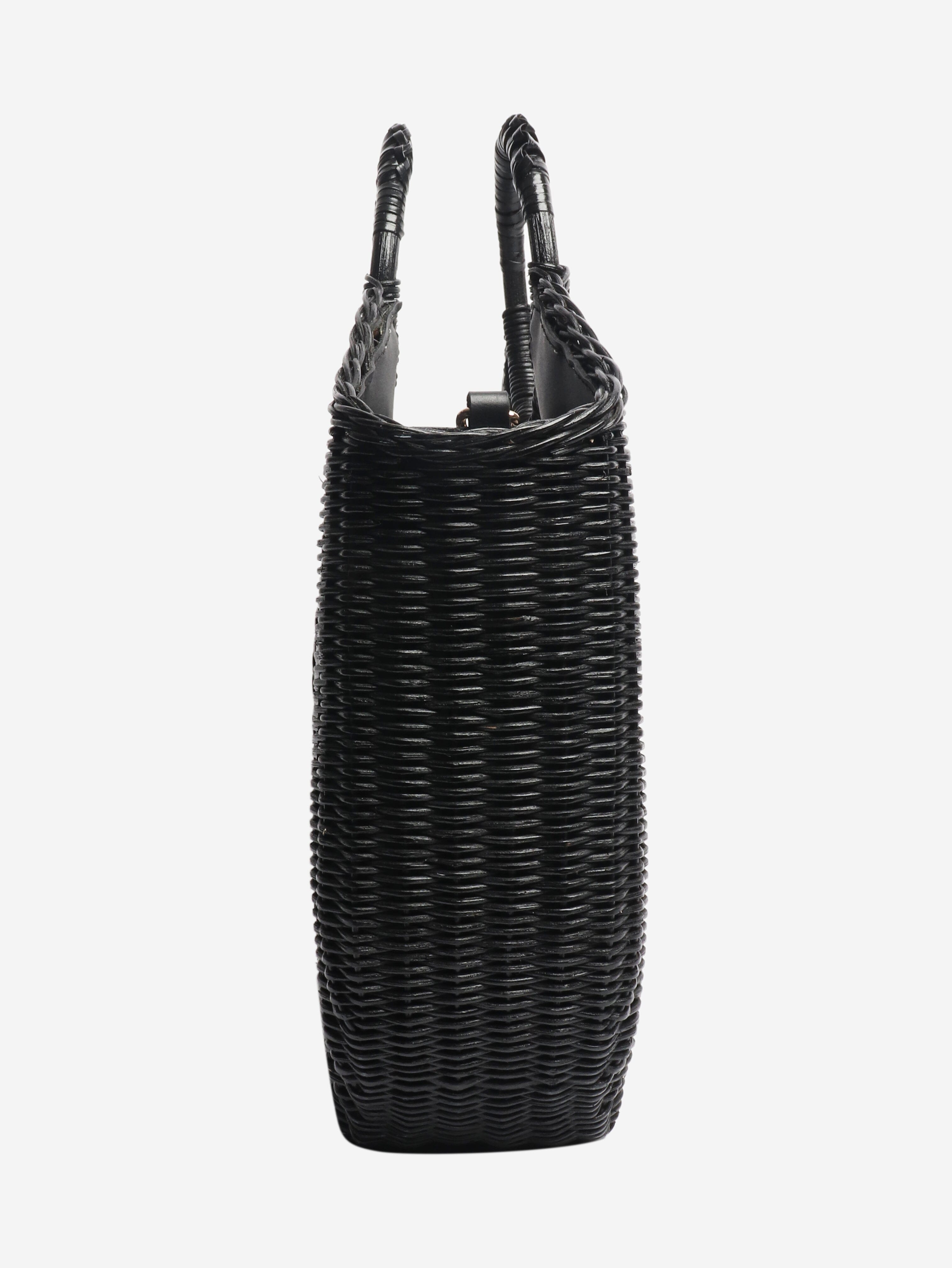 Black wicker basket bag Top Handle Bags Ulla Johnson 