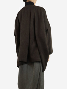 Shirin Guild Brown herringbone wool coat - One size