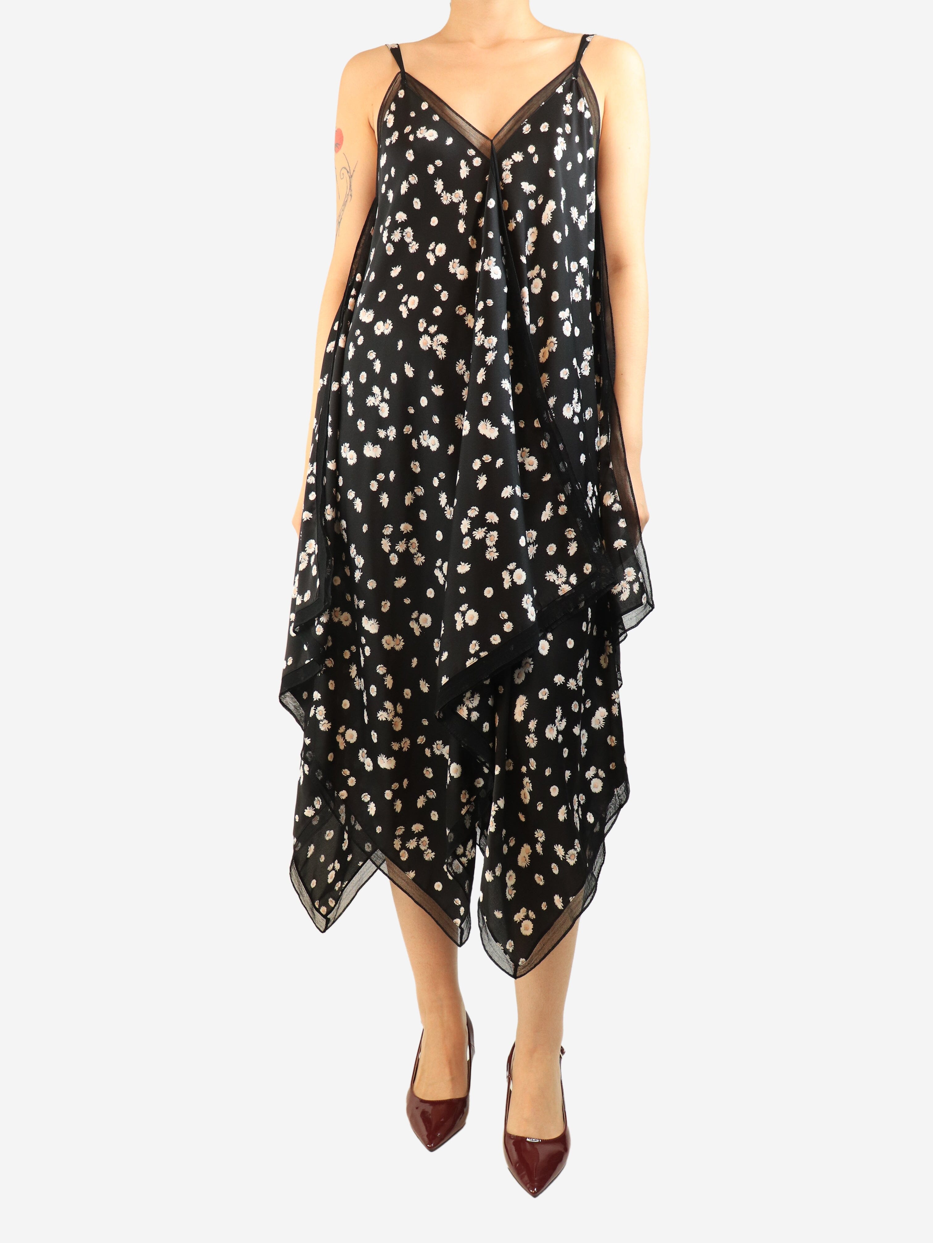 Black daisy printed dress - size UK 8 Dresses Jason Wu 