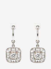 Silver crystal square drop hoop earrings Earrings Chanel 
