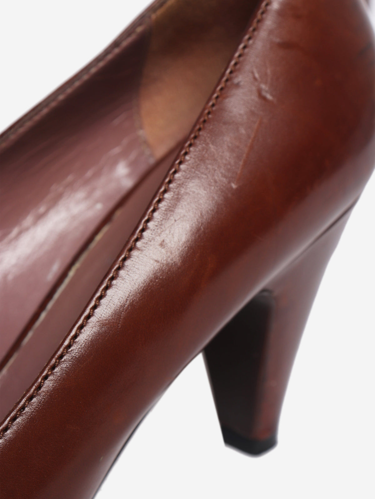 Brown studded leather pumps - size EU 38.5 Heels Miu Miu 