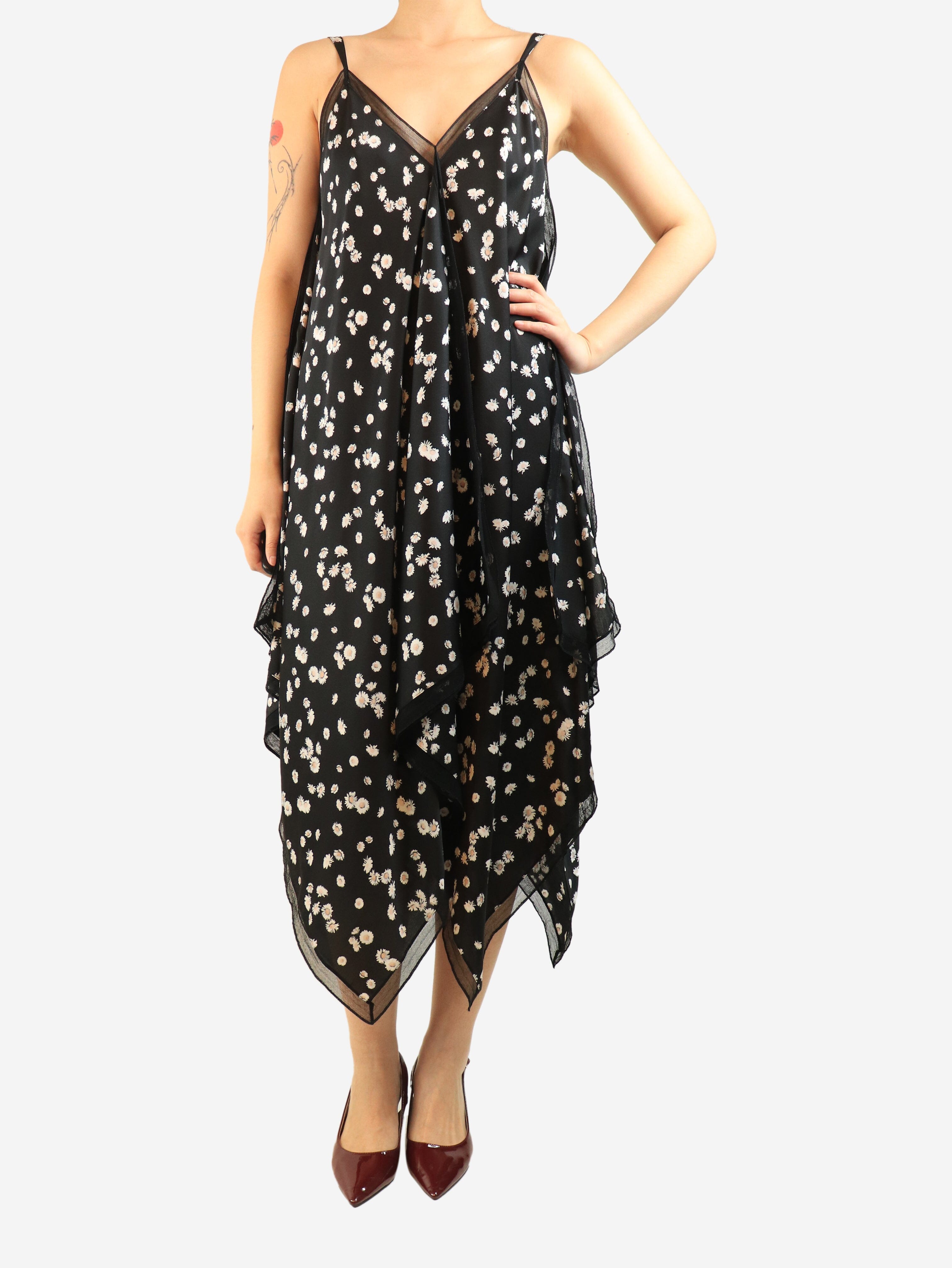 Black daisy printed dress - size UK 8 Dresses Jason Wu 