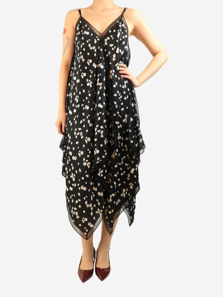 Black daisy printed dress - size UK 8 product image