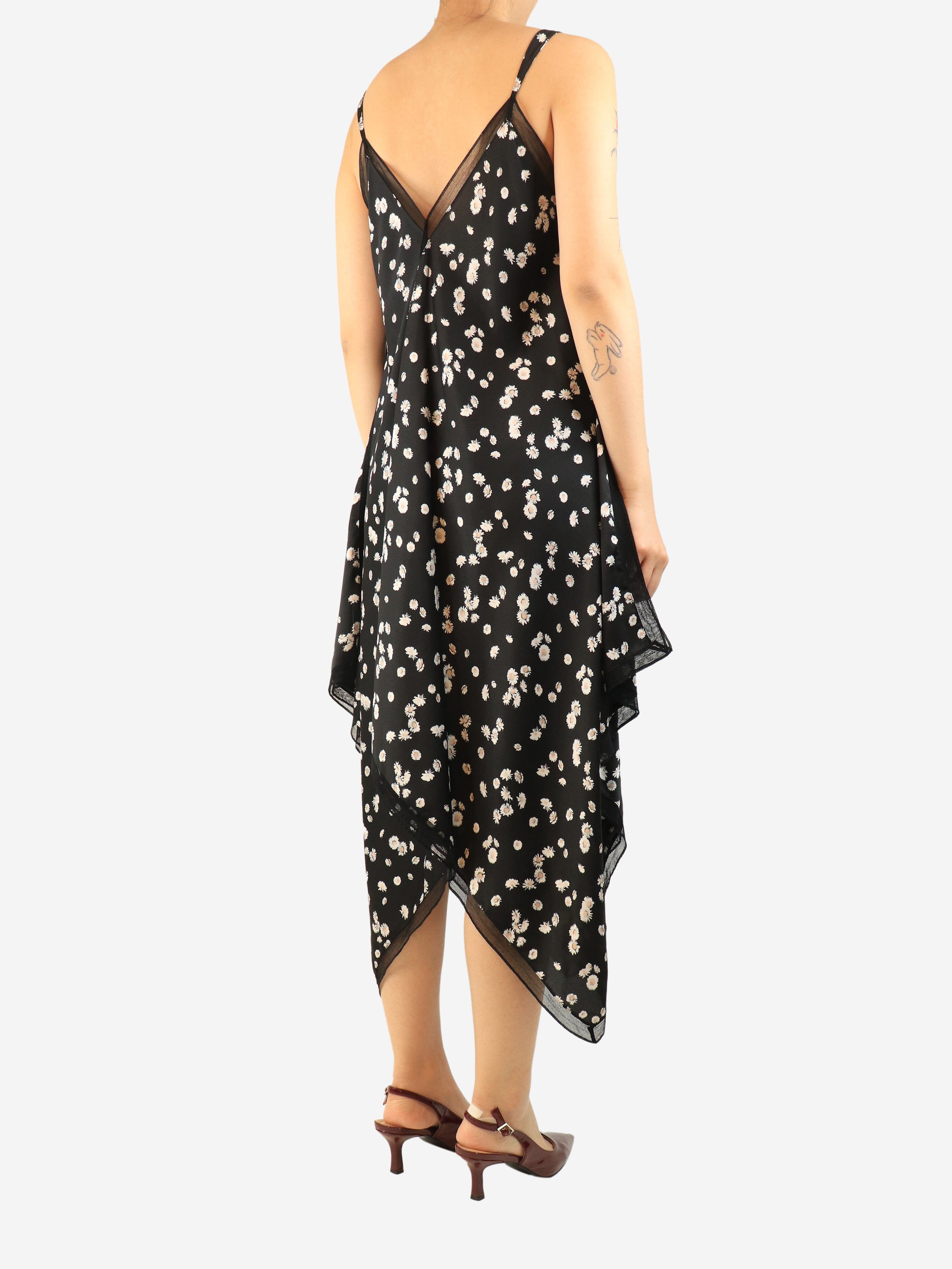 Black daisy printed dress - size UK 8 Dresses Jason Wu 