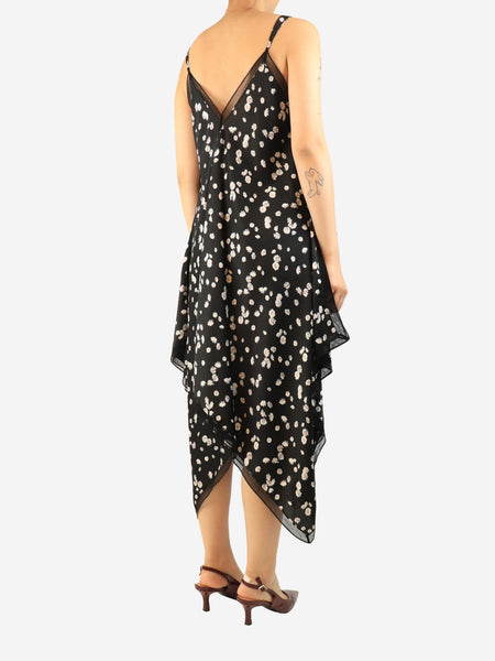 Black daisy printed dress - size UK 8 alternate image