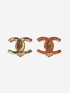 Chanel Gold CC clip on earrings