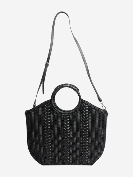 Black wicker basket bag alternate image