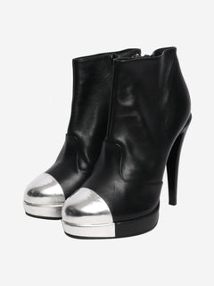 Black leather platform boots - size EU 39 Shoes Chanel 